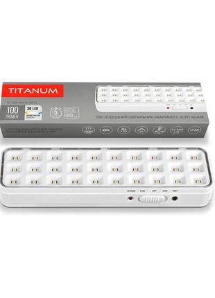 Led світильник аварійний titanum 30 led 6500k tl-em1106 27384