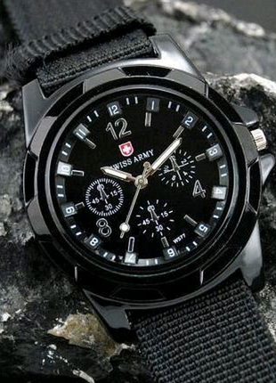 Чорні чоловічі годинники swiss army3 фото