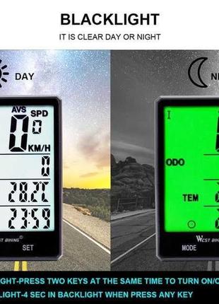 Велометр велокомп'ютер west biking бездротовий спідометр спид...4 фото