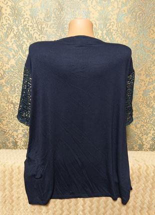 Красивая блуза с кружевом большой размер батал 52 /54 блузка футболка2 фото