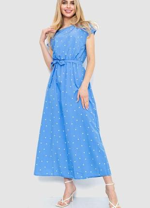 Платье в горох, цвет голубой, 214r055-1