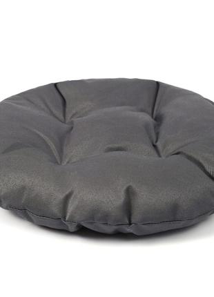 Подушка круглая  для стульев, кресел и табуреток 35х8 темно - серая2 фото