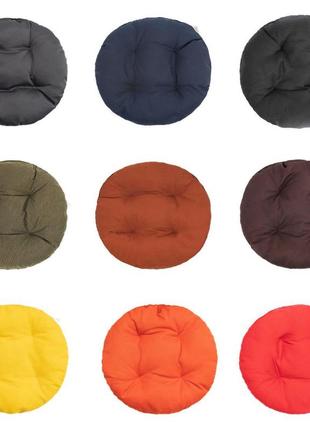 Подушка круглая  для стульев, кресел и табуреток 35х8 темно - серая5 фото