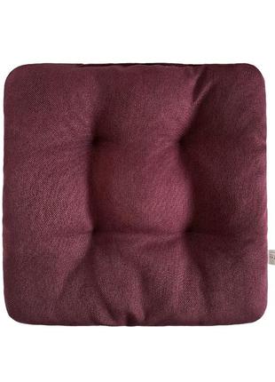 Подушка на стілець, табуретку, крісло 35х35х8 бордового кольору1 фото