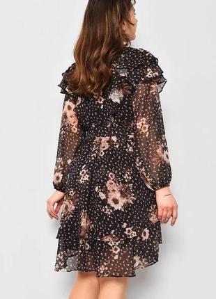 Стильна шифонова жіноча сукня легка шифонове плаття легке принтована сукня з квітковим принтом3 фото