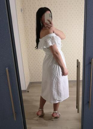 Белое платье прошва, штапельна, батист, хлопковое платье, вышитое платье, вышиванка, платье zara3 фото
