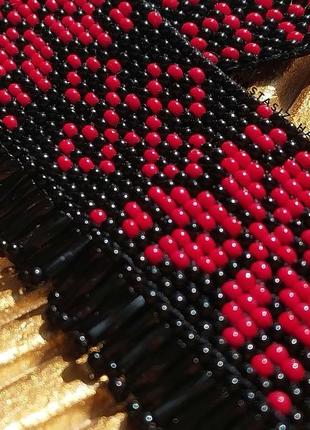 Украинский гердан на шею, украшение ручной работы из бисера, чокер 🖤