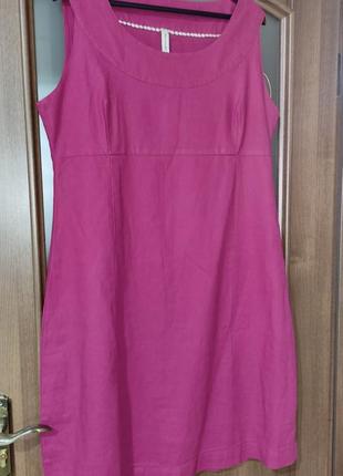 Льняное платье / платье миди weird fish (лён, хлопок)