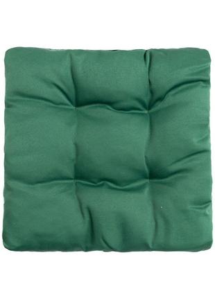 Подушка для стула, кресла, табуретки 40х40х8 темно зеленая смарагд
