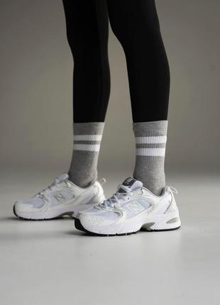 Женские и мужские кроссовки new balance 530 white silver4 фото