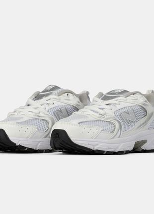 Женские и мужские кроссовки new balance 530 white silver2 фото