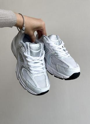 Мужские и женские кроссовки new balance 530 white silver5 фото