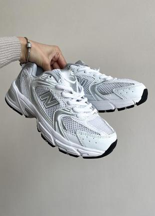 Мужские и женские кроссовки new balance 530 white silver