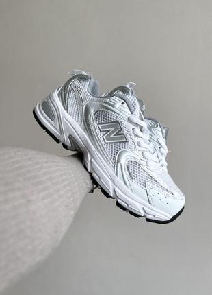 Мужские и женские кроссовки new balance 530 white silver6 фото