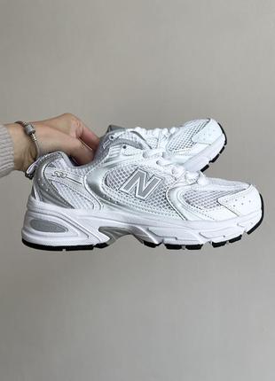 Мужские и женские кроссовки new balance 530 white silver2 фото