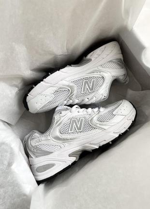 Мужские и женские кроссовки new balance 530 white silver8 фото