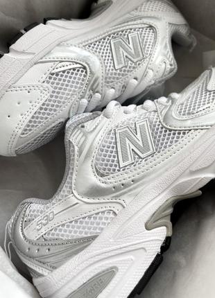 Мужские и женские кроссовки new balance 530 white silver7 фото