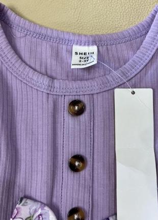 Платье фиолетовое длинный рукав нарядное 2-3 года рост 92-98 от shein на девочку сток2 фото