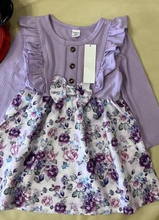 Платье фиолетовое длинный рукав нарядное 2-3 года рост 92-98 от shein на девочку сток5 фото