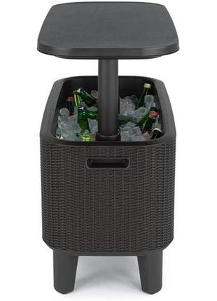 Стіл-бар пластиковий keter bevy bar (large cool bar) холодильник 246853 графіт2 фото
