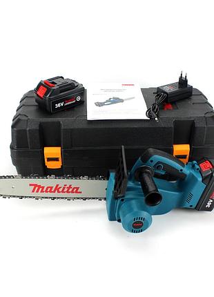 Аккумуляторная цепная пила makita duc122z (36v, 6.0 ah). акб пила макита в кейсе, тихая и мощная