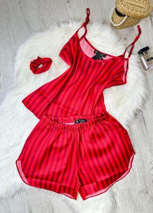 Жіноча сатинова піжама майка та шорти туреччина