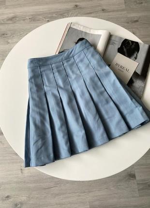 H&amp;m голубая теннисная юбка юбка в складку1 фото