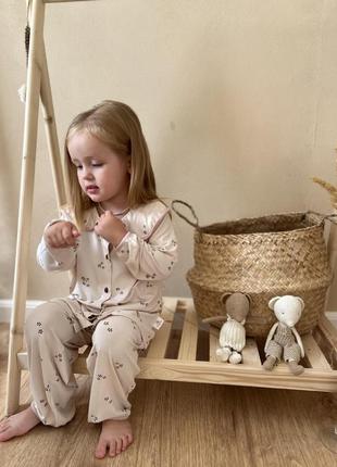 Теплая пижама family look фемили фемели лук для девочки в стиле zara 90 100 110 120
