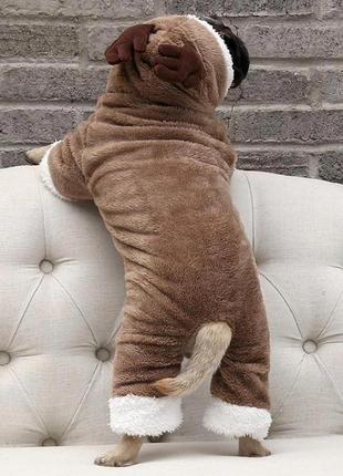 Одежда для собак resteq. костюм олень для собак. теплый костюм с подкладкой. костюм для животных олень xxl2 фото