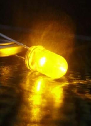 Світлодіод led жовтий яскравий 5 мм (100 штук)
