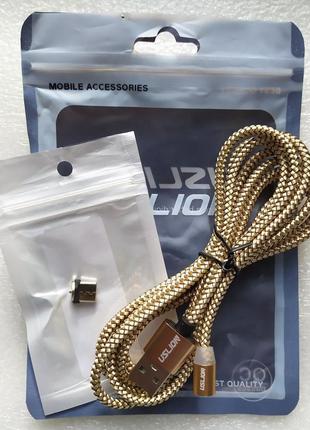 Магнітний кабель uslion gold конектор type c micro usb ios iphone