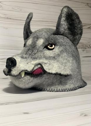 Банная шапка волк