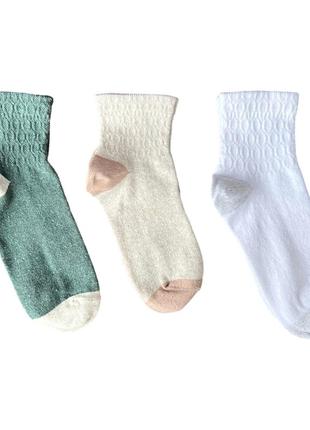 Набір жіночих шкарпеток з фігурною резинкою, 3 пари, 36-40
