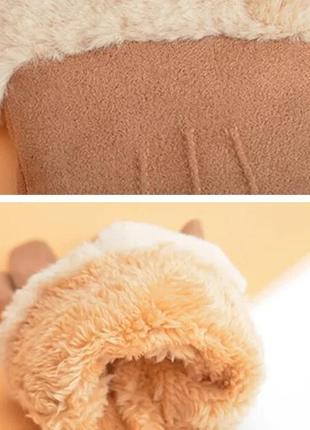 Перчатки женские зимние сенсорные теплые штучная замша с мехом5 фото