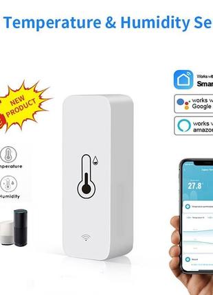 Датчик температуры и влажности tuya smart, wi-fi4 фото