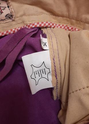 Кожаный винтажный комбинезон шортики с вышивкой7 фото