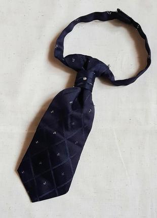 Галстук нарядный темно-синий с серебром на малышей