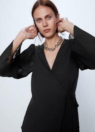 Блуза на запах zara за шикарними рукавами ,xl1 фото