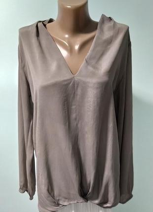 Шелковая туника, блуза, благородный серый цвет