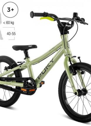 Дитячий велосипед 2-х колісний 16'' (від 3 до 7 років) puky s-pro 16 зріст 100 - 120 см алюмінієвий зелений