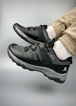Чоловічі кросівки salomon x ultra gore-tex black grey1 фото