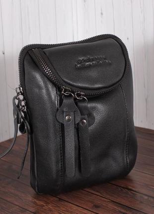 Барсетка з натуральної шкіри de sse lc82823-1 чорна