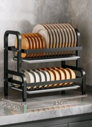Органайзер для сушки и хранения посуды металл 2 яруса bawl rack3 фото