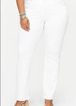 Белые высокие легкие женские джинсы батал2 фото