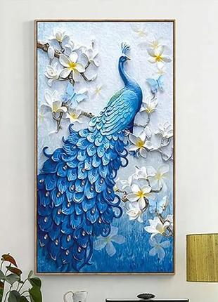 Алмазная мозаика павлин 30х40 см
