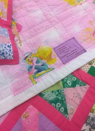 Детское одеяло пэчворк-цветочный лоскутный плед для девочки-стеганое покрывало-подарки детям6 фото