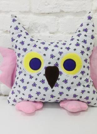Сова подушк-іграшка сплюшка - іграшки для сну-подарунки для дівчат на день народження-декор в дитячу
