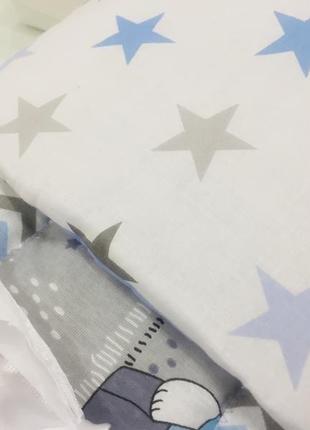 Детское одеяло пэчворк-синий лоскутный плед-подарок для мальчика на крестины7 фото