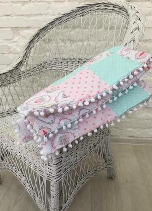 Лоскутное детское одеяло-подарок для девочки-детское покрывало печворк-подарки для новорожденных5 фото
