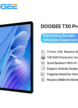 Doogee t30 pro, 8/256, батарея 8580 mah, blue, новинка